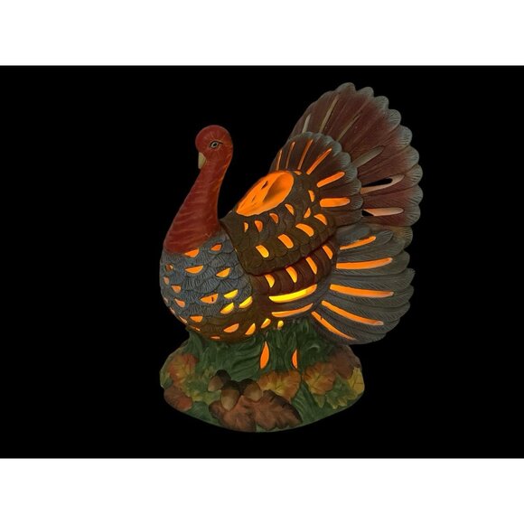 PartyLite 10" Turkey Tea Light Candle Holder Thanksgiving Table Setting wo/ Box - Picture 2 of 10